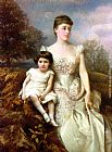 Portrait of Mrs Paintings - Portrait of Mrs. Drury Percy Wormald and her Son by Edward Hughes